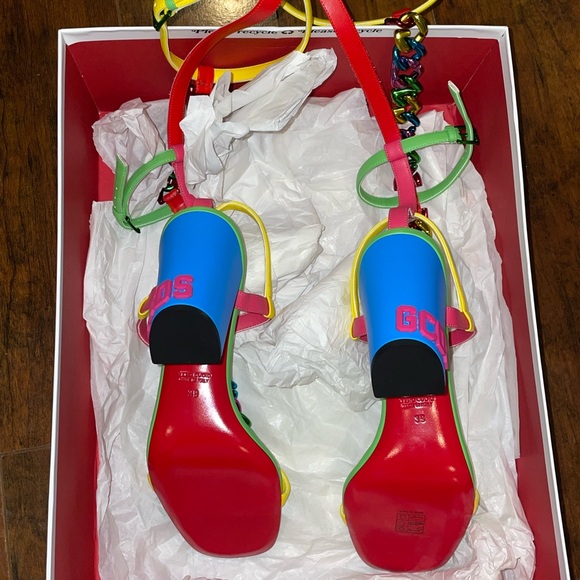 GCDS logo Rainbow chain strap buckle sandals BNWB - Picture 7 of 9